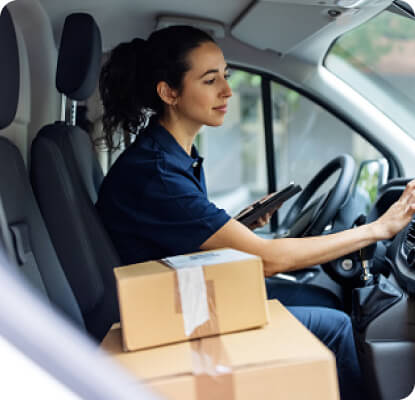 Delivery driver a van